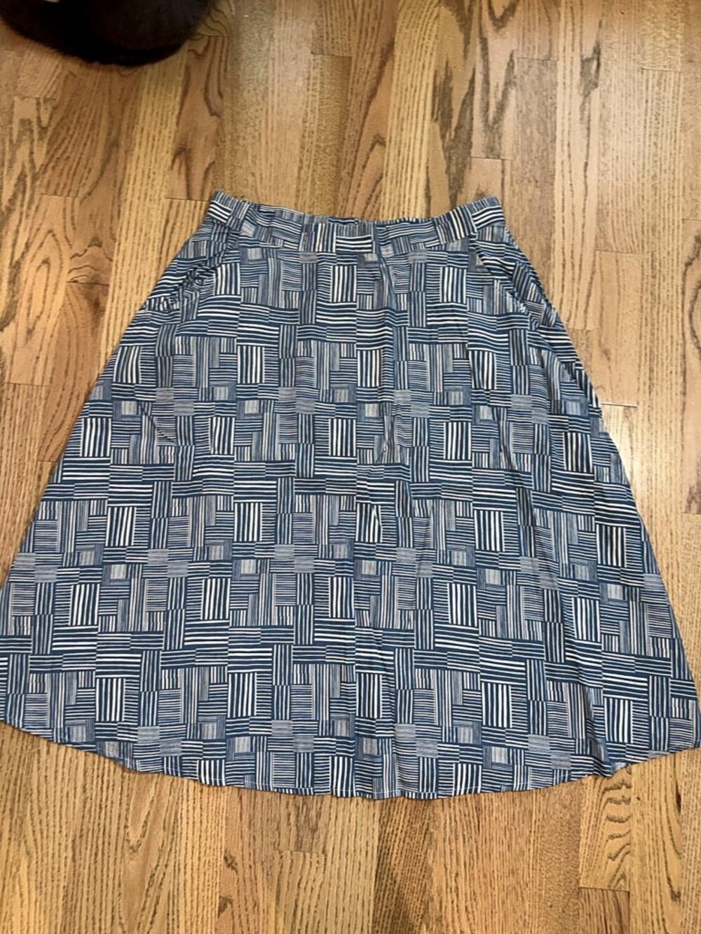 NWT Bridge & Burn Cara Skirt Patchwork Print Modal Linen A Line Midi L